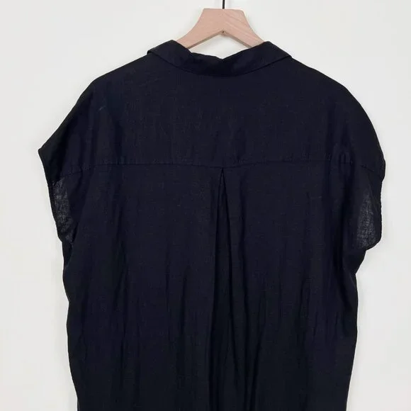 Frank And Oak Midi Linen Commuter Dress Button Down Oversized Shirt Relaxed Fit - Picture 12 of 15